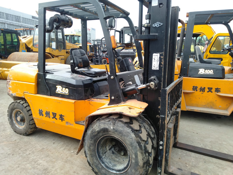 二手杭州5吨双排轮叉车